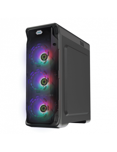 Carcasă PC Gamemax StarLight FRGB, Midi-Tower, Fără PSU, Negru