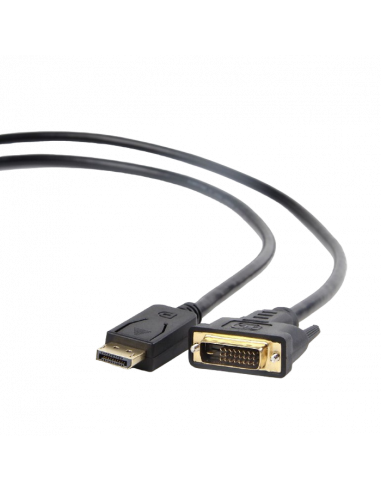 Видео кабель Cablexpert CC-DPM-DVIM-6, DisplayPort (M) - DVI-D (M), 1,8м, Чёрный