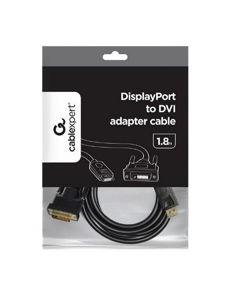 Cablu Video Cablexpert CC-DPM-DVIM-6, DisplayPort (M) - DVI-D (M), 1,8m, Negru
