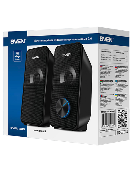 Boxe pentru calculator 2.0 SVEN "335", Negru