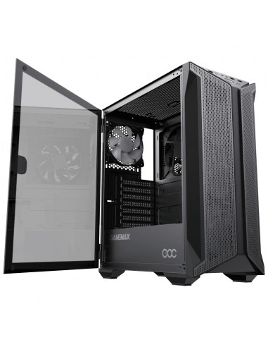 Carcasă PC Gamemax Brufen C1, Midi-Tower, Fără PSU, Negru