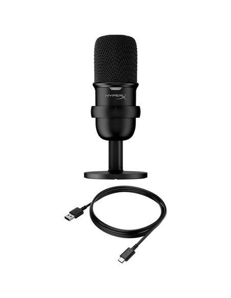Microfon portabil pentru înregistrare vocală HyperX SoloCast, Cu fir, Negru