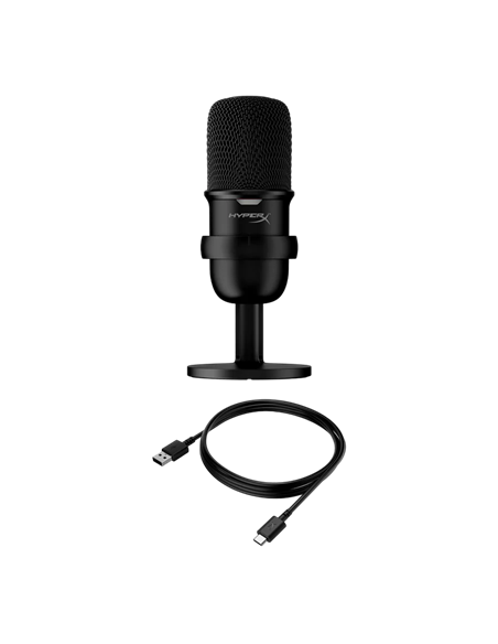 Microfon portabil pentru înregistrare vocală HyperX SoloCast, Cu fir, Negru