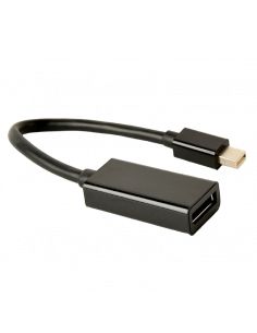 Видеоадаптер Cablexpert A-mDPM-DPF4K-01, MiniDP (M) - DisplayPort (F), 0,15м, Чёрный