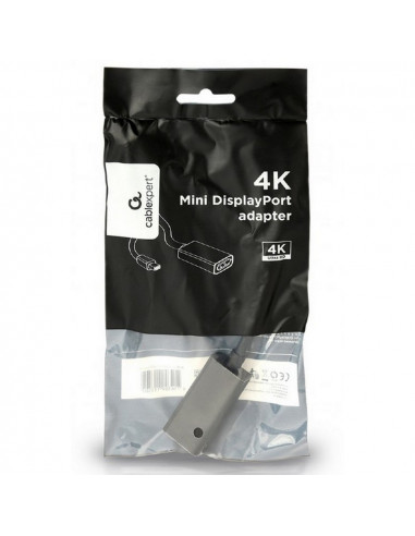 Видеоадаптер Cablexpert A-mDPM-DPF4K-01, MiniDP (M) - DisplayPort (F), 0,15м, Чёрный