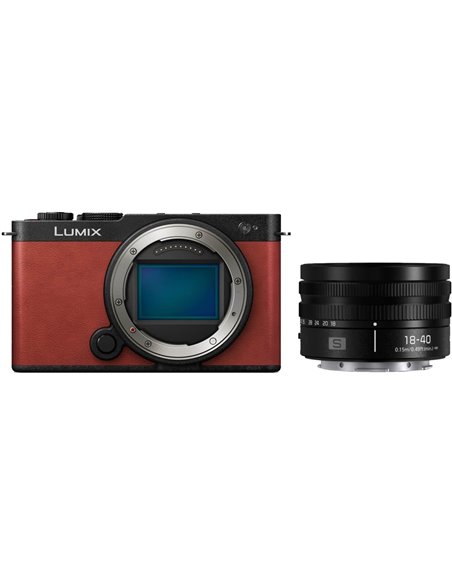 Aparat Foto Mirrorless Panasonic DC-S9NE-R & Lumix S 18-40mm f/4.5-6, Crimson Red