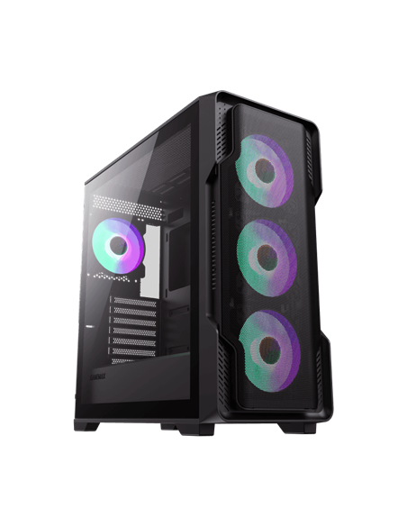 Carcasă PC Gamemax Siege, Midi-Tower, Fără PSU, Negru