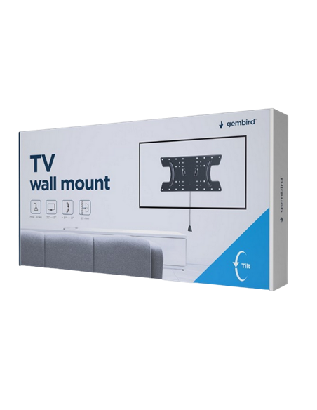 Настенное крепление для телевизора Gembird WM-65T-02, Чёрный