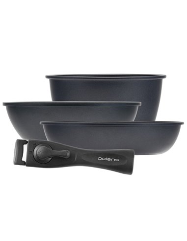 Набор посуды Polaris EasyKeep-4DG, 1,7л, Чёрный