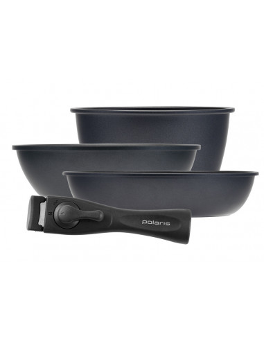 Набор посуды Polaris EasyKeep-4DG, 1,7л, Чёрный