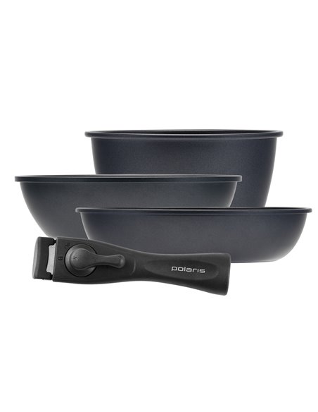 Набор посуды Polaris EasyKeep-4DG, 1,7л, Чёрный