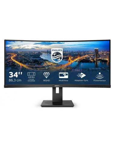 34" Monitor Philips 345B1C, VA 3440x1440 WQHD, Negru