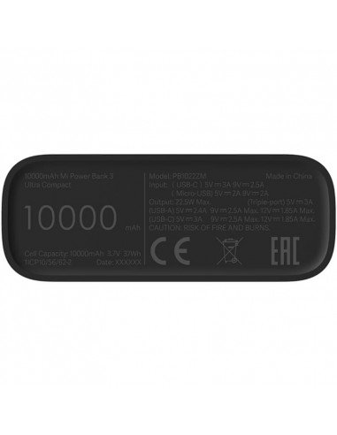 Портативное зарядное устройство Xiaomi Power Bank 3, 10000мА·ч, Чёрный