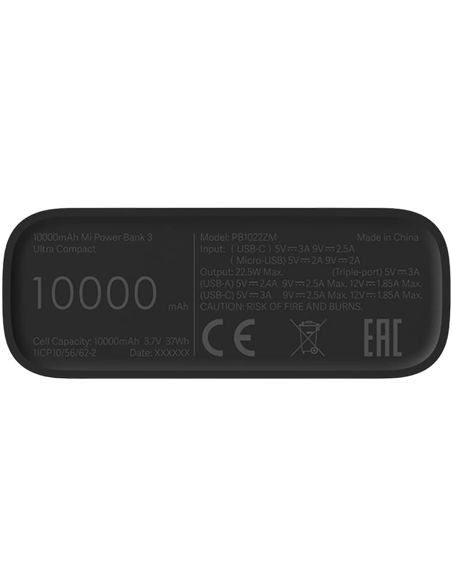 Портативное зарядное устройство Xiaomi Power Bank 3, 10000мА·ч, Чёрный Портативное зарядное устройство Xiaomi Power Bank 3, 10000мА·ч, Чёрный