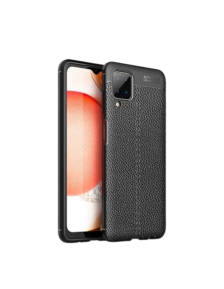 Husă Xcover Galaxy A12 - Leather, Negru