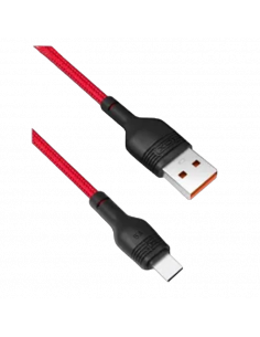 Кабель для зарядки и синхронизации XO NB55, USB Type-A/USB Type-C, 1м, Красный