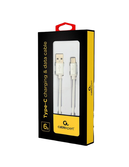 Cablu încărcare și sincronizare Cablexpert CCB-mUSB2B-AMCM-6-S, USB Type-A/USB Type-C, 1,8m, Argintiu