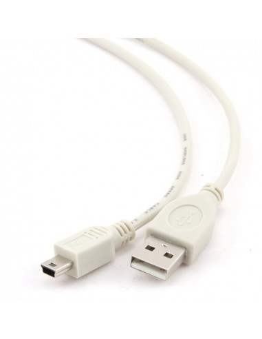 Кабель для зарядки и синхронизации Cablexpert CC-USB2-AM5P-6, USB Type-A/Mini-USB, 1,8м, Белый