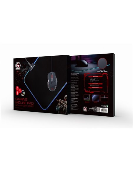Игровой коврик для мыши Gembird MP-GAMELED, Medium, Чёрный Игровой коврик для мыши Gembird MP-GAMELED, Medium, Чёрный