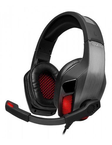 Căști gaming SVEN AP-U995MV, Cu fir, Negru/Roșu
