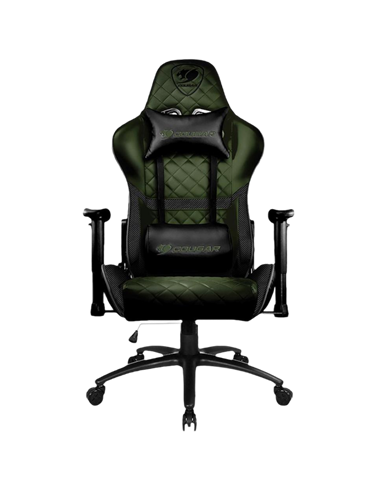Игровое кресло Cougar Armor One, ПВХ Кожа, Чёрный/Зеленый