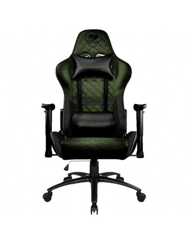 Scaun Gaming Cougar Armor One, PVC Piele, Negru/Verde