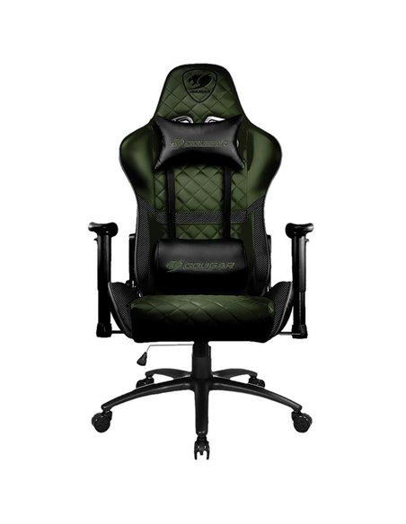 Игровое кресло Cougar Armor One, ПВХ Кожа, Чёрный/Зеленый