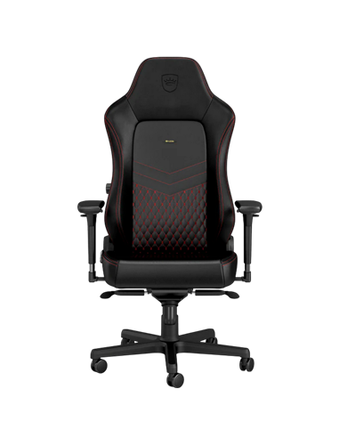 Игровое кресло Noblechairs Hero, Натуральная кожа, Черный | Красный
