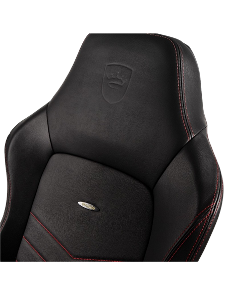 Игровое кресло Noblechairs Hero, Натуральная кожа, Черный | Красный