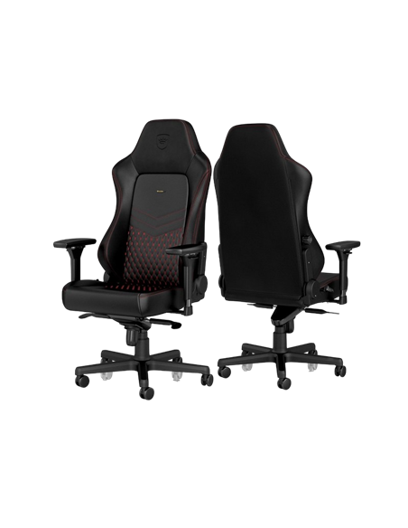 Игровое кресло Noblechairs Hero, Натуральная кожа, Черный | Красный