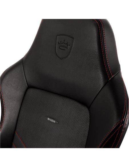 Scaun Gaming Noblechairs Hero, PU Piele, Negru/Rosu