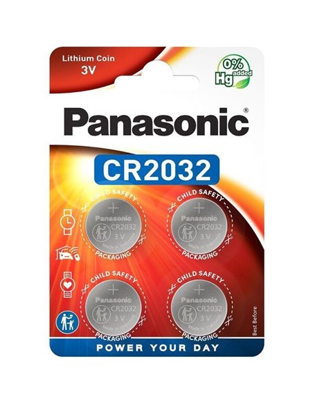 Baterii rotunde Panasonic CR-2032EL, CR2032, 220mAh, 4buc.