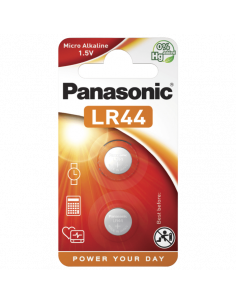Дисковые батарейки Panasonic LR-44EL, LR44, 2шт.