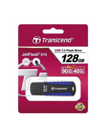 USB Flash накопитель Transcend JetFlash 810, 128Гб, Черный/Синий