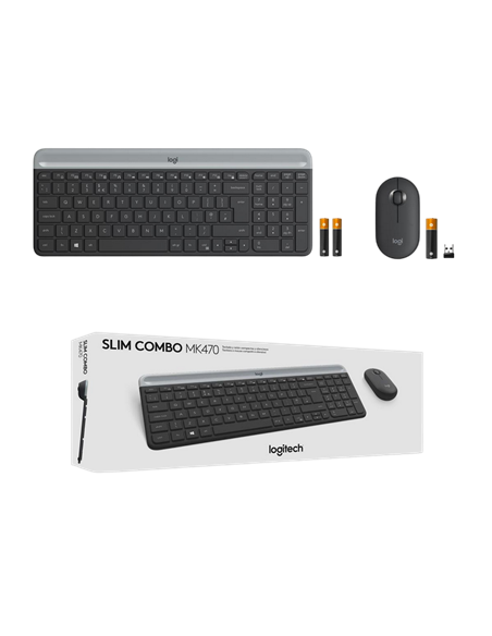 Set Tastatură + Mouse Logitech MK470, Fără fir, Grafit