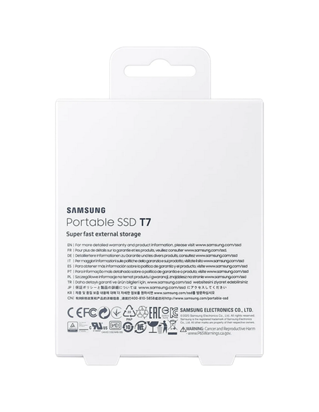 Внешний портативный SSD накопитель Samsung T7, 500 ГБ, Красный (MU-PC500R/WW)