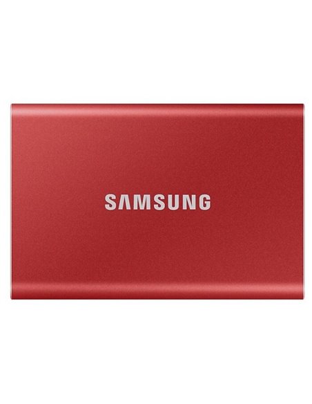 Внешний портативный SSD накопитель Samsung T7, 500 ГБ, Красный (MU-PC500R/WW)