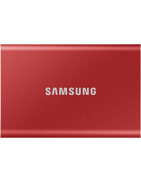 Внешний портативный SSD накопитель Samsung T7, 500 ГБ, Красный (MU-PC500R/WW)