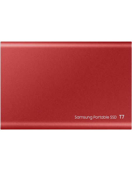 Внешний портативный SSD накопитель Samsung T7, 500 ГБ, Красный (MU-PC500R/WW)