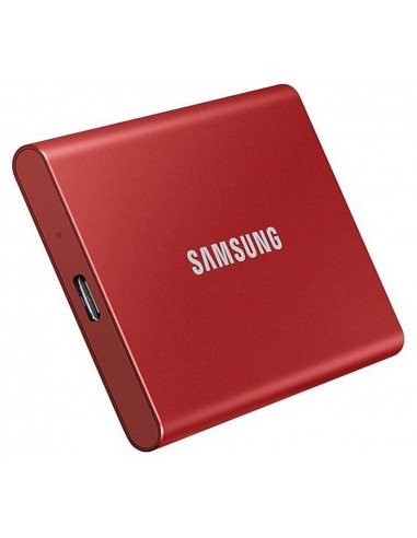 Внешний портативный SSD накопитель Samsung T7, 500 ГБ, Красный (MU-PC500R/WW)