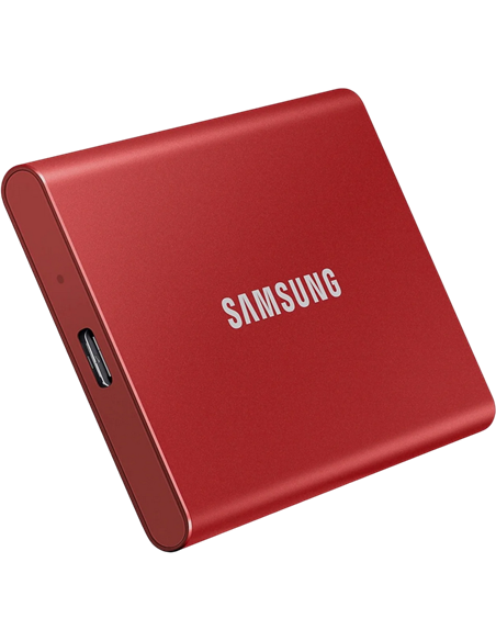 Внешний портативный SSD накопитель Samsung T7, 500 ГБ, Красный (MU-PC500R/WW)