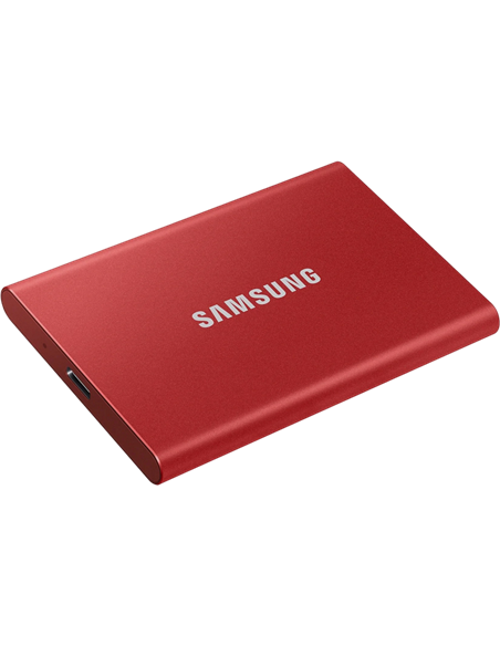 Внешний портативный SSD накопитель Samsung T7, 500 ГБ, Красный (MU-PC500R/WW)