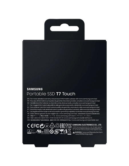 Внешний портативный SSD накопитель Samsung Portable SSD T7 Touch, 2 TB, Чёрный (MU-PC2T0K/WW)