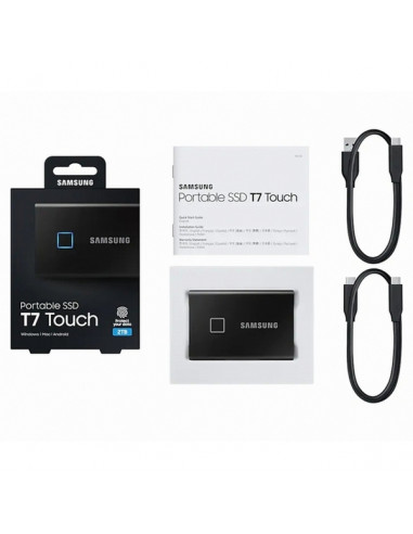 Внешний портативный SSD накопитель Samsung Portable SSD T7 Touch, 2 TB, Чёрный (MU-PC2T0K/WW)