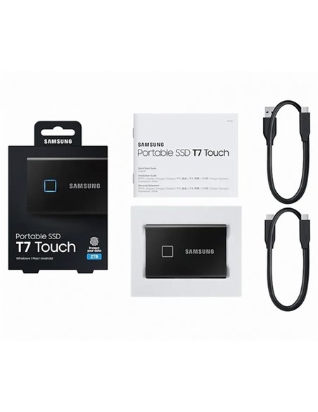 Внешний портативный SSD накопитель Samsung Portable SSD T7 Touch, 2 TB, Чёрный (MU-PC2T0K/WW)