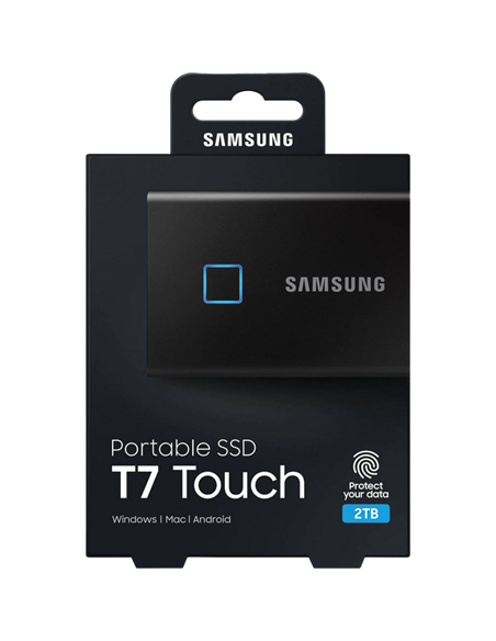 Внешний портативный SSD накопитель Samsung Portable SSD T7 Touch, 2 TB, Чёрный (MU-PC2T0K/WW)