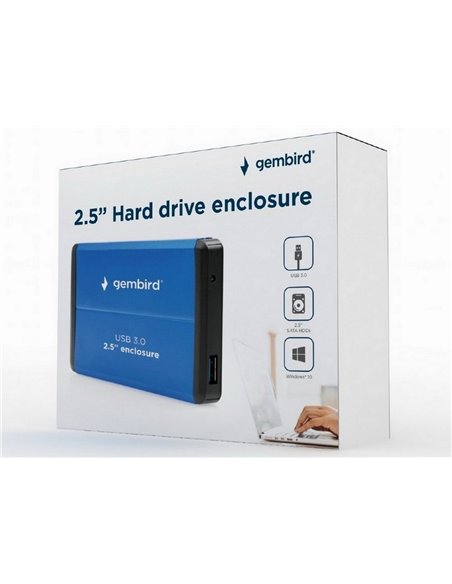 Carcasă externă Gembird EE2-U3S-2-B, Albastru (EE2-U3S-2-B)