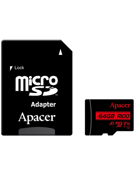 Карта памяти Apacer microSDHC UHS-I U1 Class 10, 64Гб