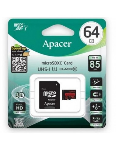 Card de Memorie Apacer microSDHC UHS-I U1 Class 10, 64GB (AP64GMCSX10U5-R)