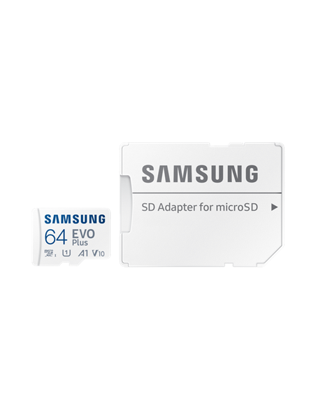 Карта памяти Samsung EVO Plus MicroSD, 64Гб (MB-MC64SA/APC)
